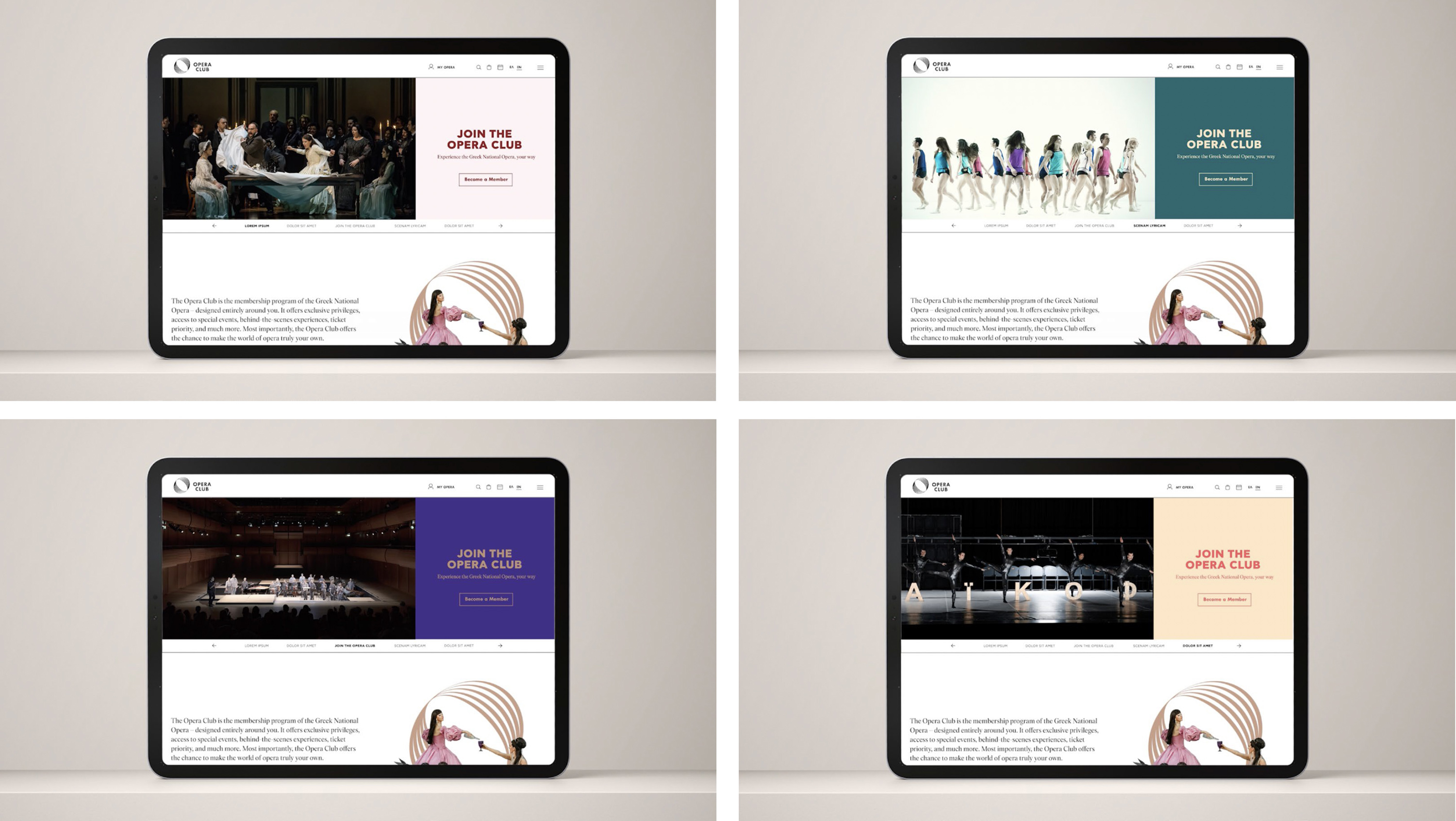 Dimitra Chrona Opera Club ? Greek National Opera schema design Greek National Opera Visual identity Membership Programme Website Digital 2